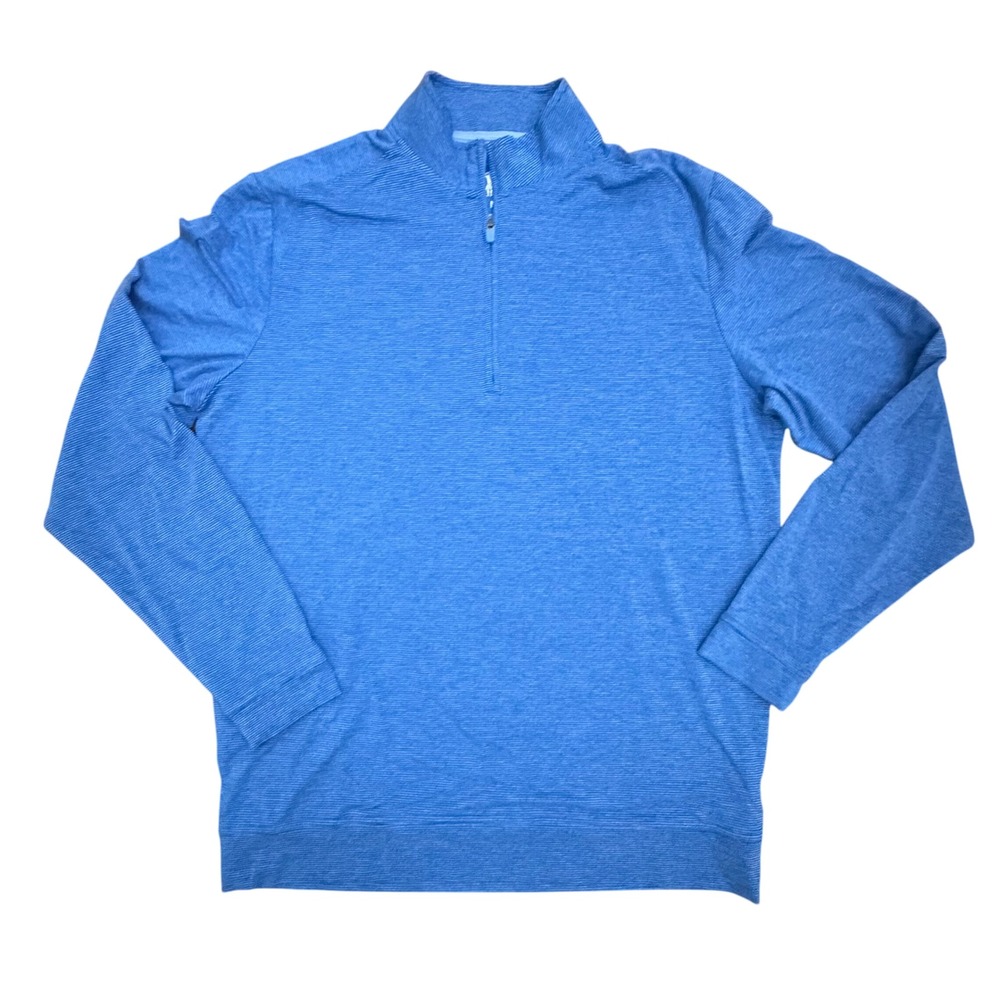 Johnnie-O Mens Pullover Shirt Medium Blue Surfboard Logo‎ 1/4 Zip